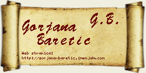 Gorjana Baretić vizit kartica